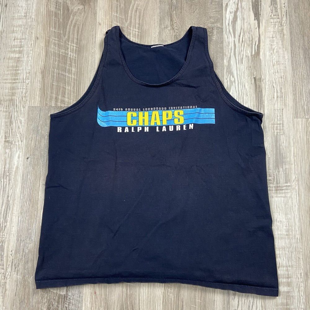 Chaps Ralph Lauren Tank Top Shirt Blue 24th Annual Longboard Invitational Tank